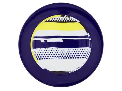 A LIMITED EDITION ROY LICHTENSTEIN (1923-1997) PORCELAIN ABSTRACT PLATE, ROSENTHAL, GERMANY, 1990. 