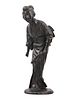 A SIGNED JAPANESE BRONZE FIGURE OF A LADY, MEIJI PERIOD (1868–1912). Finely cast bronze figure Image - 2