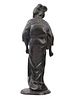 A SIGNED JAPANESE BRONZE FIGURE OF A LADY, MEIJI PERIOD (1868–1912). Finely cast bronze figure Image - 3
