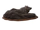 A SIGNED JAPANESE BRONZE OF A FOX IN ITS DEN, MEIJI PERIOD. Finely cast bronze group depicting a Image - 2