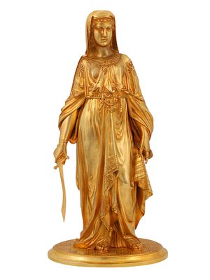 A GILT BRONZE FIGURE OF JUDITH WITH A SWORD BY LEON PILET, FRENCH, 19TH CEN. A 19th-century 