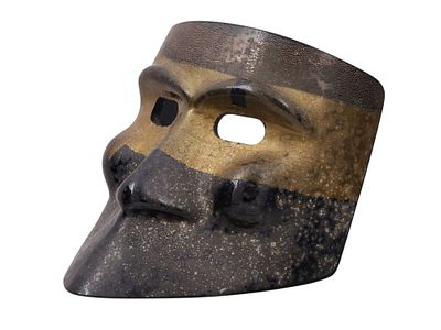 A SIGNED VENETIAN GLASS CARNIVAL MASK, 20TH CEN. A Venetian glass Carnival / Carnevale mask of 