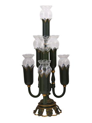 A TULIPI&Egrave;RE FLORAL VASE, CONTINENTAL, 20TH CENTURY. A five-spouted tulipiere vase in painted and 