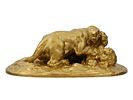 AN ALBERT HUMPHREYS GILT-BRONZE SCULPTURE, LION CUBS FIGHTING, 1903. A gilt bronze sculpture by Image - 2