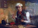 A G. HITCHON OIL PAINTING, CLOCKMAKER AT WORK AFTER THE VICTORIAN PERIOD ILLUSTRATION. An oil on Image - 2