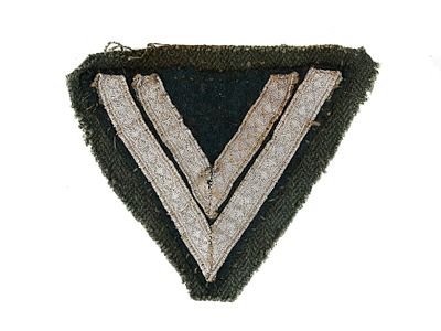 A WWII GERMAN ARMY TUNIC SLEEVE PATCH OBER CORPORAL. A 1936-1942 sleeve cloth and embroidery 