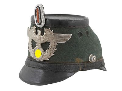 A THIRD REICH ERA GERMAN POLICE (SCHUTZPOLIZEI) SHAKO. A Third Reich German Police 