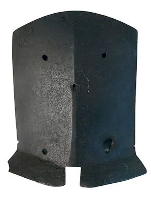 A RENAISSANCE STEEL BREAST PLATE WITH A BULLET HOLE, GERMANY, 16TH C. A steel breastplate from 