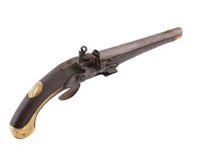 A RUSSIAN FLINTLOCK PISTOL, REIGN OF ALEXANDER I, 1804. A Russian flintlock pistol of the 19th 