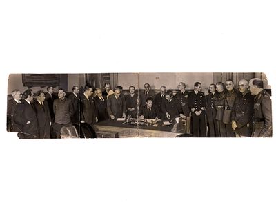 A SET OF TWO TEHRAN CONFERENCE PHOTOGRAPHS BY KALASHNIKOV. Two original photographs taken by 