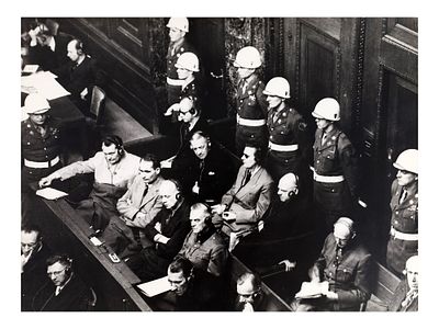 A KHALDEI SOVIET PHOTOGRAPH OF THE NUREMBERG TRIAL, 1946. Yevgeny Khaldei, an original black and 