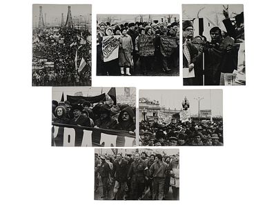 A SET OF SIX LATE SOVIET DEMONSTRATION PHOTOGRAPHS. Unknown photographer, a set of six original 
