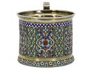 A RUSSIAN KHLEBNIKOV SILVER AND ENAMEL TEAGLASS HOLDER, 1877. Firm of Ivan Khlebnikov, Moscow Изображение - 3
