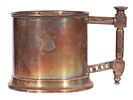 A RUSSIAN GILT-SILVER TEA GLASS HOLDER WITH PAN-SLAVIC STYLE HANDLE. Of cylindrical form with Изображение - 2