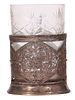 A RUSSIAN SILVER TEA GLASS HOLDER WITH OPENWORK FILIGREE DESIGN. The cylindrical holder finely Изображение - 1