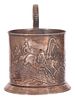 A SOVIET SILVER-ALLOY TEA GLASS HOLDER WITH TROIKA. Of cylindrical form on a spreading circular Изображение - 1