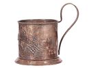 A SOVIET SILVER-ALLOY TEA GLASS HOLDER WITH TROIKA. Of cylindrical form on a spreading circular Изображение - 2