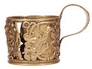 A POLISH BRASS TEA GLASS HOLDER, 19-20 CC. A lot of polish brass tea glass holder of Изображение - 1