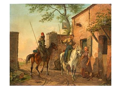 AN OIL ON BOARD PAINTING BY PIETER FRANS II DE NOTER, BELGIAN, 1824. Pieter Francois De Noter 