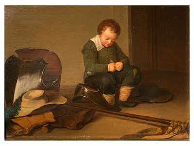 A JACOB DUCK, NETHERLANDS, SIGNED OIL ON BOARD PAINTING, 17TH CEN. Jacob Duck (Netherlands 