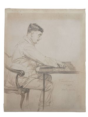 A PENCIL ON PAPER DRAWING BY FEODOR ZAKHAROV, RUSSIAN, 1924. Feodor Zakharov's pencil drawing 
