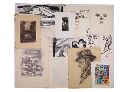 A PORTFOLIO OF GRAPHIC WORKS INCLUDING ILYA SCHOR (1904–1961), CIRCA 1930S–1940S. A diverse 