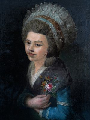 A YOUNG WOMAN HOLDING FLOWERS, FRENCH SCHOOL, 19TH CENTURY, OIL ON CANVAS. Oil on canvas 