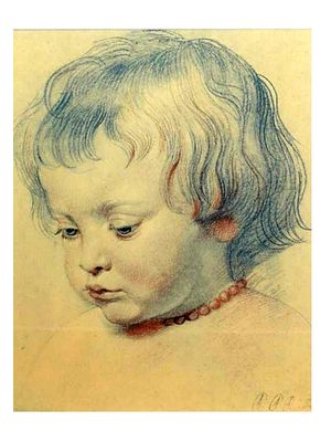 A HIGH-QUALITY FACSIMILE PRINT AFTER PETER PAUL RUBENS, STUDY OF A CHILD, 20TH CENTURY. A finely 