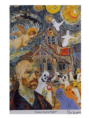 A NELSON DE LA NUEZ 'SCARY SCARY NIGHT' LITHOGRAPH. A pop-art lithograph print by Cuban-American 