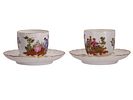 A PAIR OF RUSSIAN PORCELAIN CUPS AND SAUCERS, MID 19TH CENTURY. Each cup of cylindrical form Изображение - 1