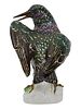 A MEISSEN PAINTED PORCELAIN FIGURE OF A STARLING BIRD, 19TH CENTURY. A beautifully sculpted Изображение - 1