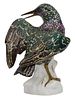 A MEISSEN PAINTED PORCELAIN FIGURE OF A STARLING BIRD, 19TH CENTURY. A beautifully sculpted Изображение - 2