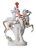 A MEISSEN HAND-PAINTED PORCELAIN FIGURAL GROUPING OF A HUSSAR AND WOMAN ON HORSEBACK. Hand-painte Изображение - 1