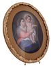 A CONTINENTAL PORCELAIN PLAQUE DEPICTING THE MADONNA AND CHILD, MID 19TH CENTURY. An oval Изображение - 1