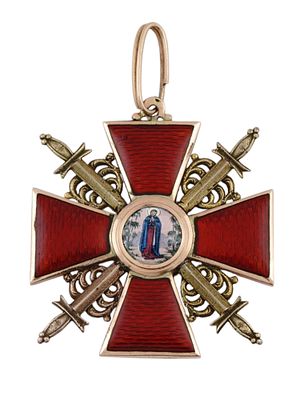 A RUSSIAN ORDER OF ST. ANNA 2ND CLASS IN GOLD, CA. 1900. An Order of Saint Anne Military 