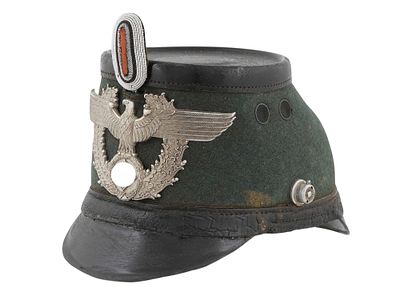 A THIRD REICH ERA GERMAN POLICE (SCHUTZPOLIZEI) SHAKO. A Third Reich German Police 