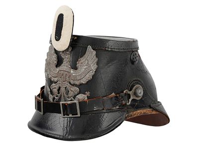 AN IMPERIAL GERMAN WWI PRUSSIAN M1915 J&Auml;GER ENLISTED SHAKO. A Prussian J&auml;ger Shako (also called 