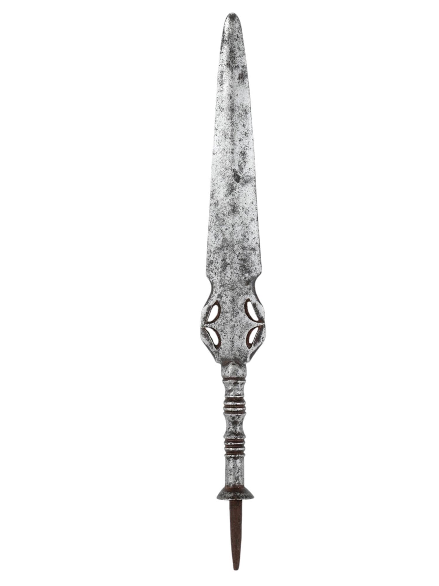 AN INDIAN PHOOLINO SPEAR TIP, 19TH C.