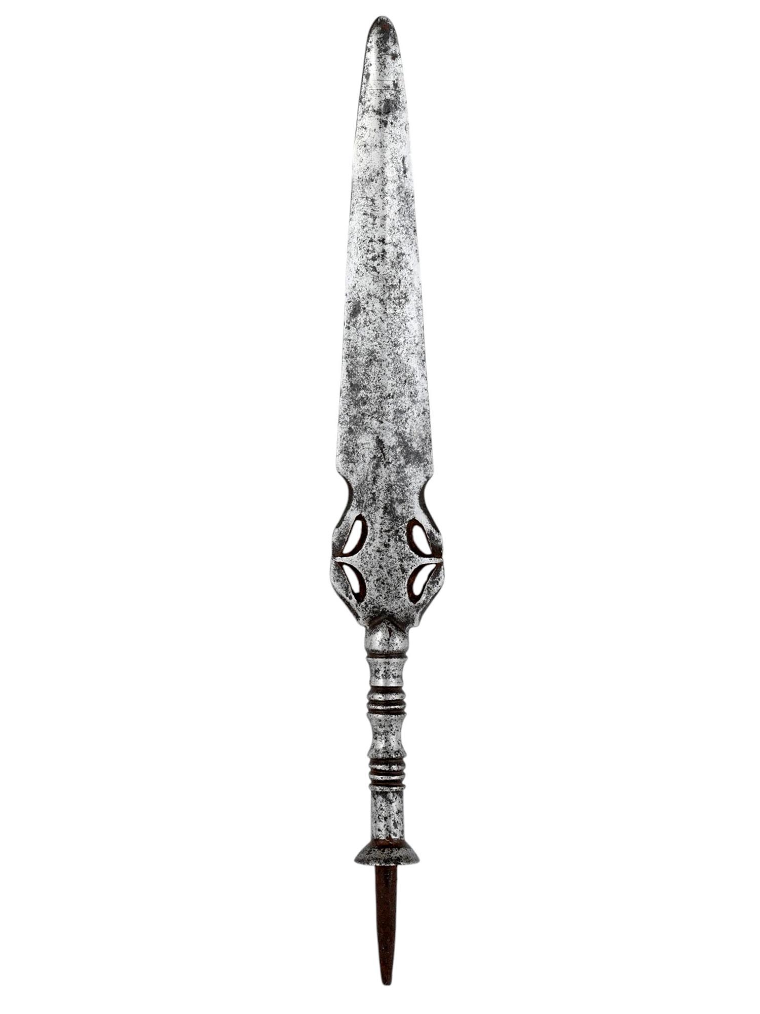 AN INDIAN PHOOLINO SPEAR TIP, 19TH C.