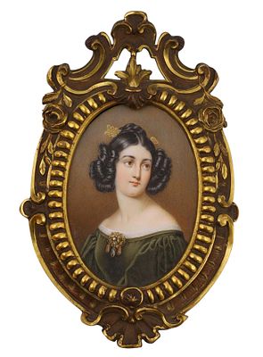JOSEPH KARL STIELER (1781–1858), PORTRAIT MINIATURE ON BONE. A SIGNED JOSEPH KARL STIELER 