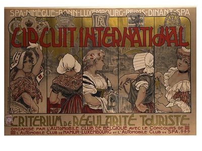 GEORGES GAUDY 1872-1906 "CIRCUIT INTERNATIONAL - CRITERIUM DE REGULARITE TOURISTE", BELGIUM, 1906. 