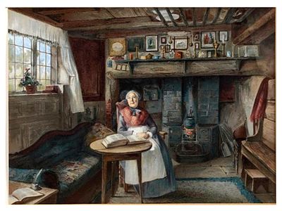 A FRANCES D. MILLET (1848-1912) CHROMOLITHOGRAPH 'REMEMBRANCES OF DAYS FOREGONE'. A 