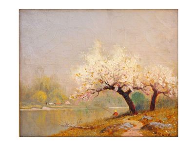 A KARL EUGENE FELIX (AUSTRIAN, AMERICAN, 1869-1935) OIL LANDSCAPE PAINTING. Karl Eugene Felix 