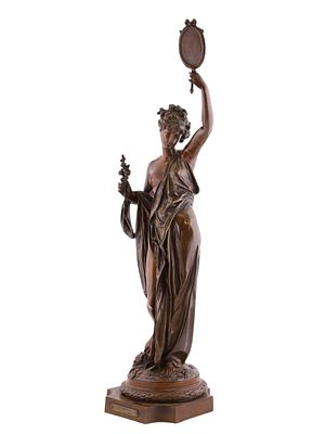 A FRENCH BRONZE, LA V&Eacute;RIT&Eacute;, ALBERT-ERNEST CARRIER-BELLEUSE (1824 - 1887), 19TH CENTURY. A fine 