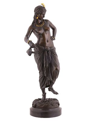 A FRENCH BRONZE, NUDE ODALISQUE, BARON CHARLES ARTHUR BOURGEOIS (1838-1886), 19TH CENTURY. An 