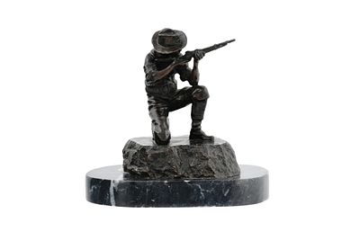 A SIGNED BRONZE BY CARL KAUBA (1865–1922), 'TAKING AIM', EARLY 20TH CENTURY. A signed bronze by 