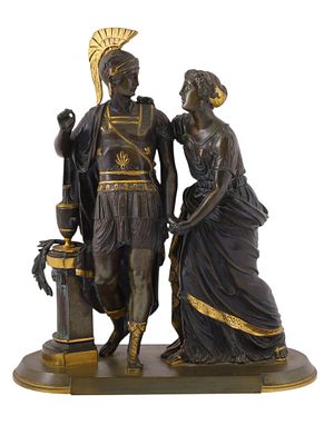 A GREEK NEOCLASSICAL BRONZE FIGURAL GROUP, FRENCH, LATE 19TH CENTURY. A finely cast and 