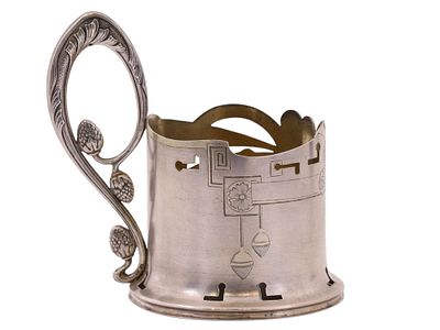 СЕРЕБРЯНЫЙ РУССКИЙ ПОДСТАКАННИК В СТИЛЕ МОДЕРН. НЕИЗВЕСТНАЯ МАСТЕРСКАЯ, РОССИЯ, КОН. XIX – НАЧ. 