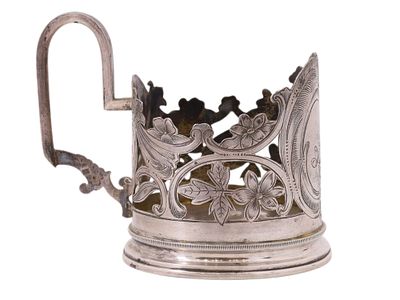 СЕРЕБРЯНЫЙ АЖУРНЫЙ ПОДСТАКАННИК В СТИЛЕ ИСТОРИЗМА, НЕИЗВЕСТНАЯ ЧАСТНАЯ МАСТЕРСКАЯ, РОССИЯ 