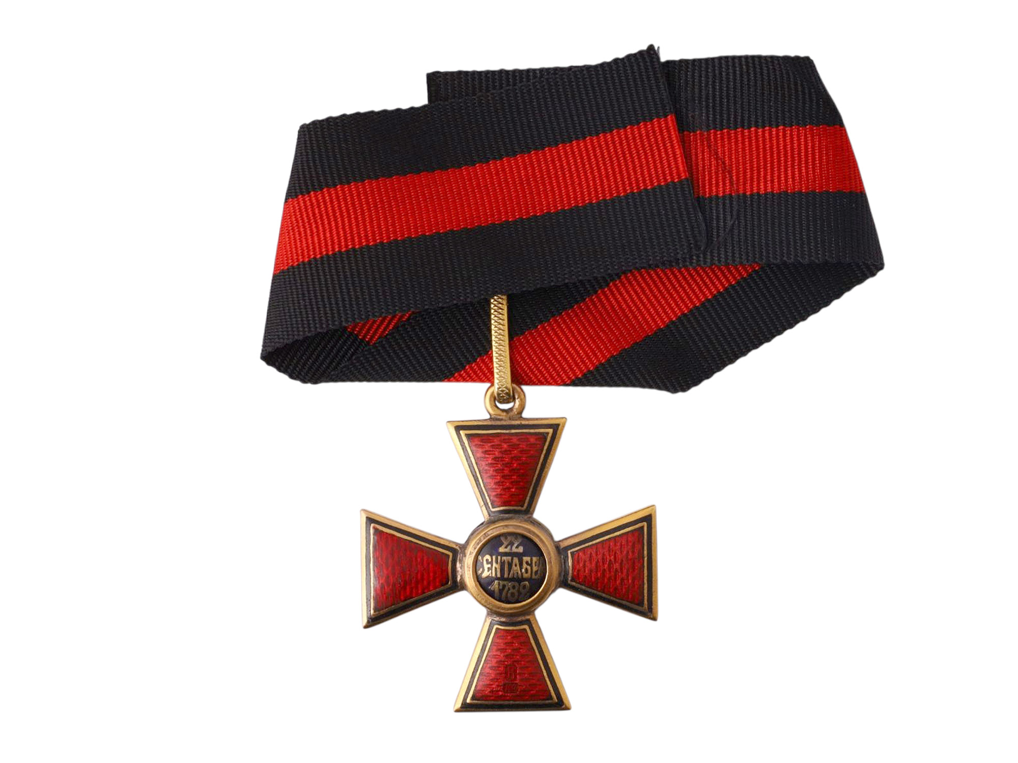 A RUSSIAN IMPERIAL ORDER OF ST. VLADIMIR, 3RD CLASS IN GILT-BRONZE